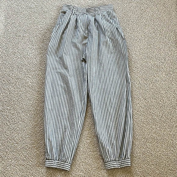 ZARA Seersucker Cropped Balloon Pants Size XS - Picture 7 of 15